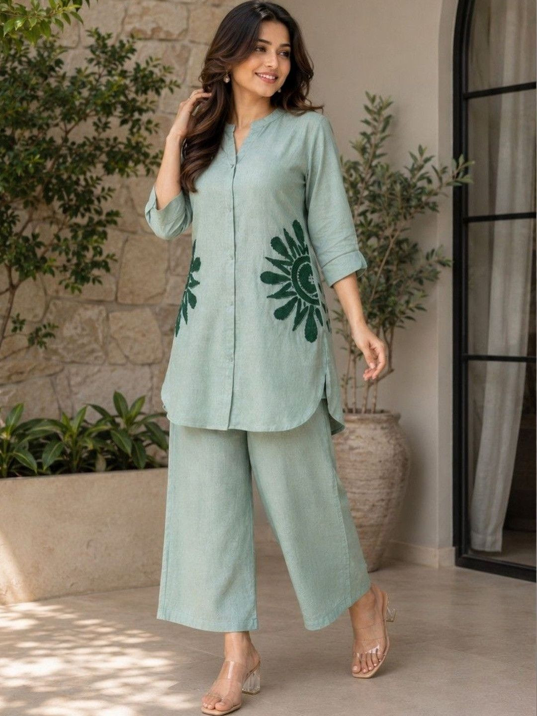 ESHMYRA Printed Tunic with Palazzos