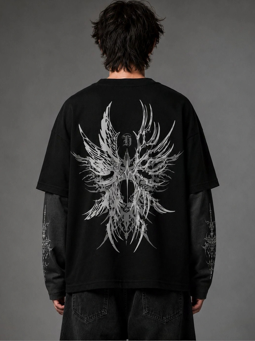 Hauntrex Unisex Runes in Progress LS Oversized Tee