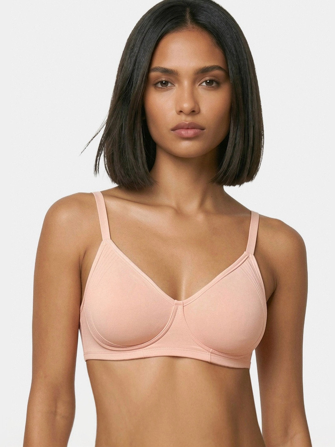 Enamor Non Padded Wirefree High Coverage Stretch Cotton Everyday Bra A042