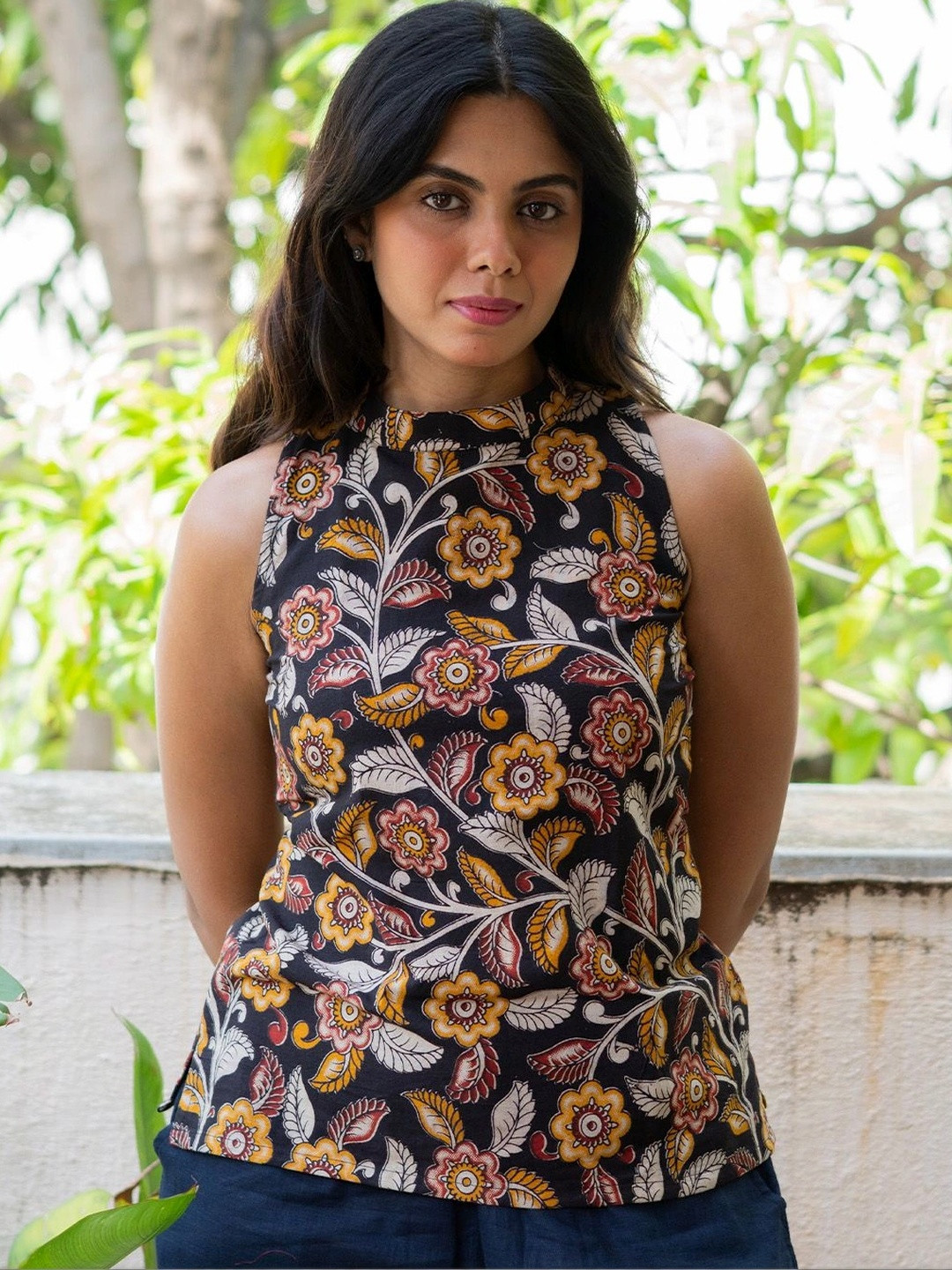 Poshakh fabrics Floral Print Cotton Top