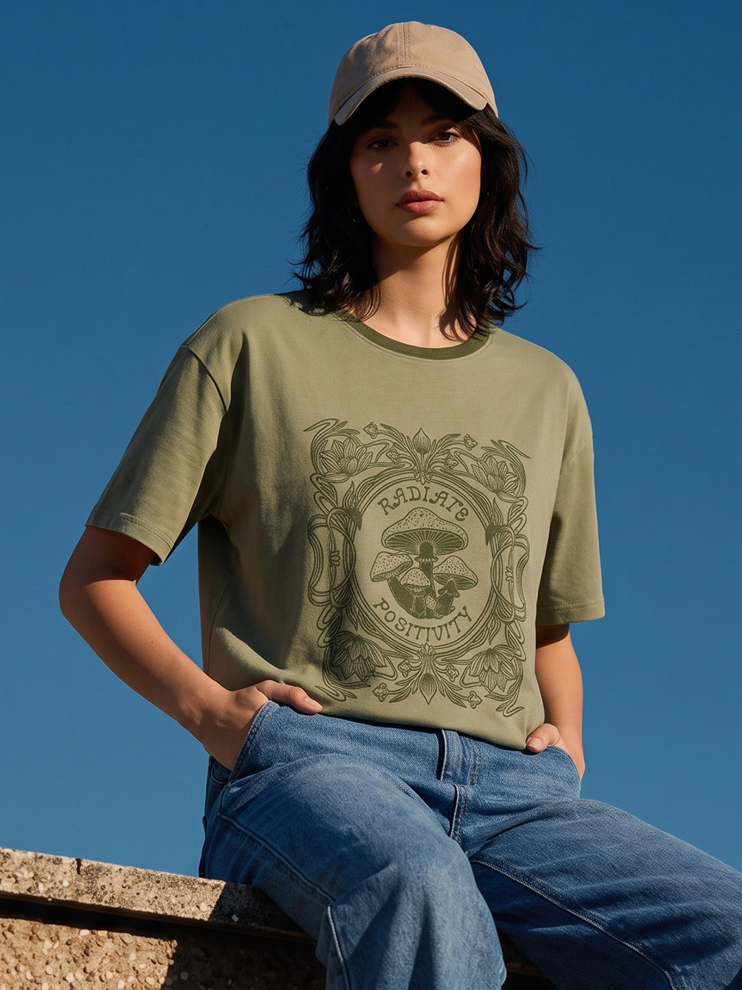 The Roadster Life Co. Oversized Printed T-shirt