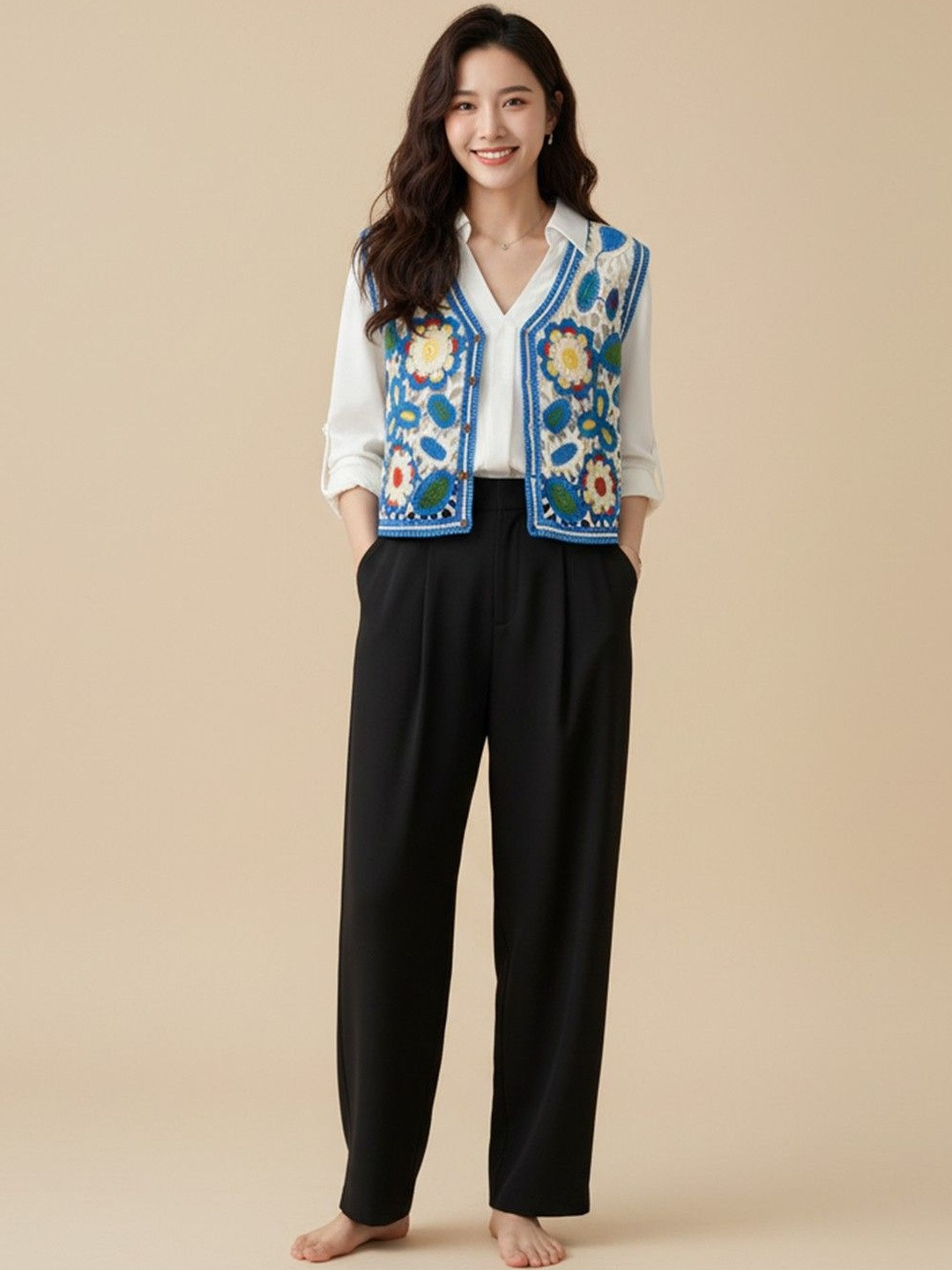 DressBerry Floral Embroidered Cotton Top