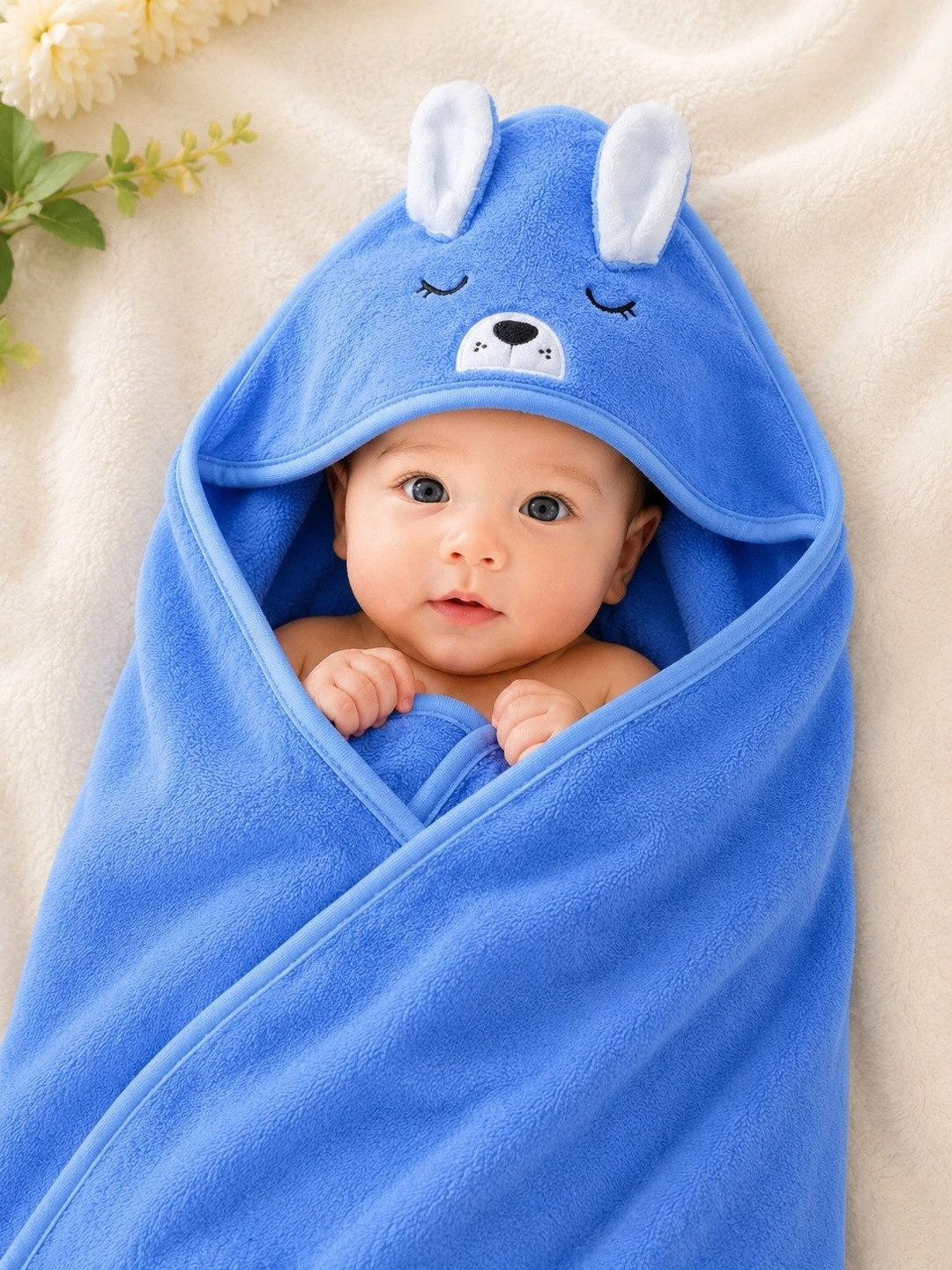 Thelittlebunny Blue 1 Printed Terry Cotton 350 GSM Bath Towel