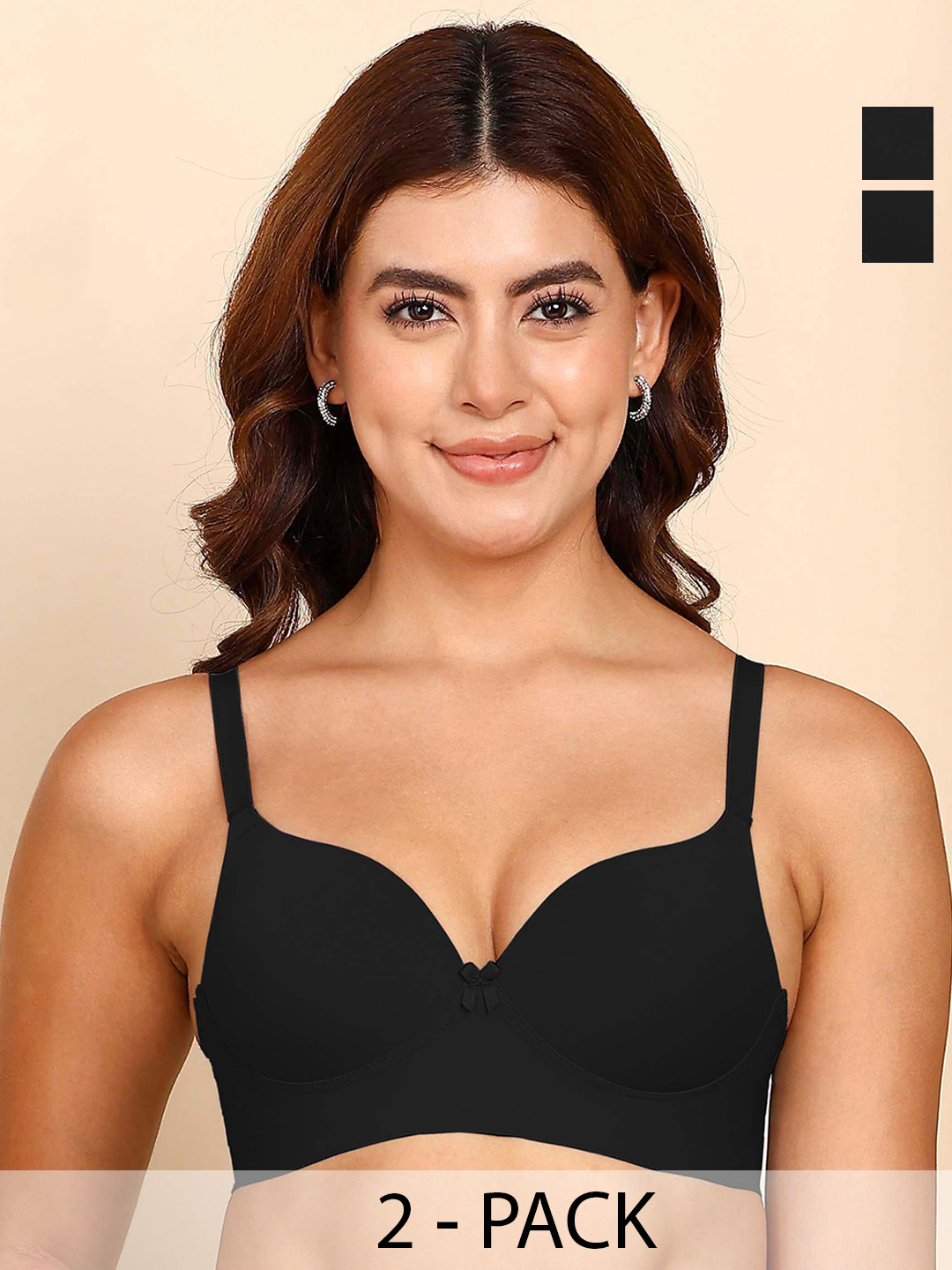 DressBerry Pack Of 2 Polyamide Push-Up Maximiser Bra