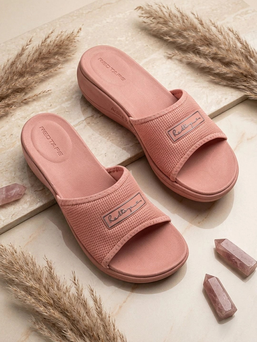 Red Tape Women Self Design Comfort Sliders