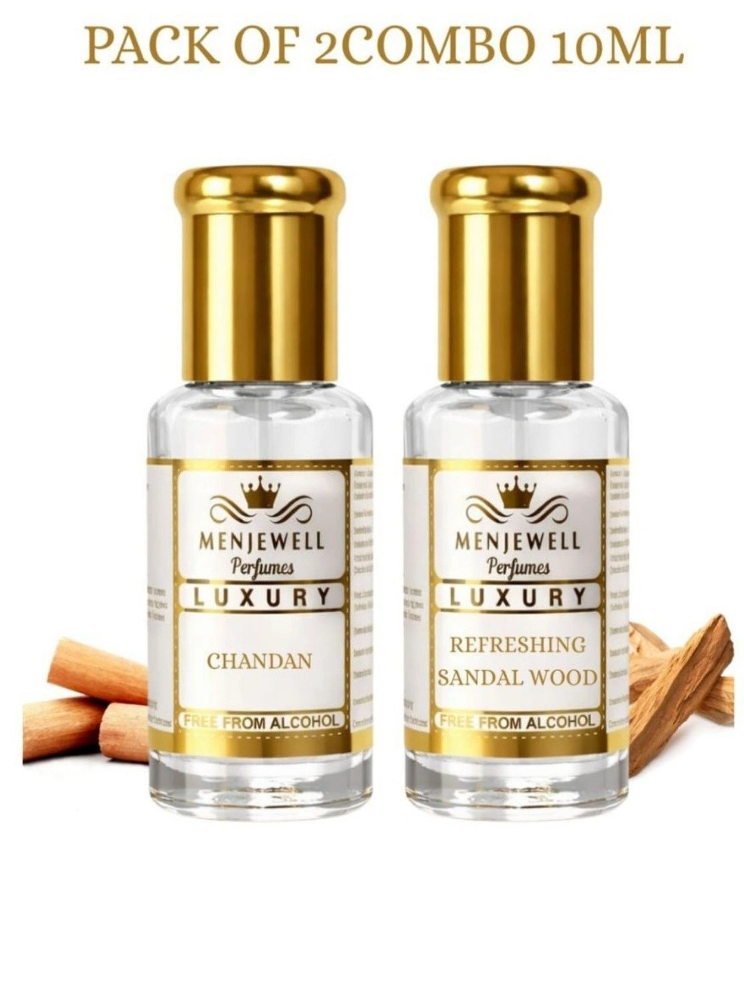 Menjewell Set Of 2 Chandan-E-Khaas & Refreshing Sandalwood Attars 10ml