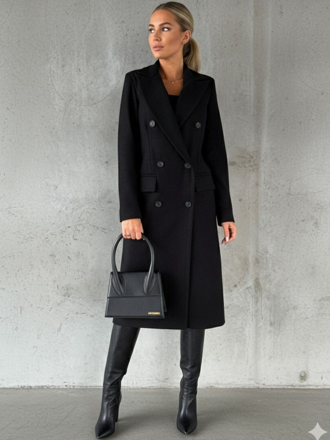 DressBerry Women Double-Breasted Long Sleeves Overcoat