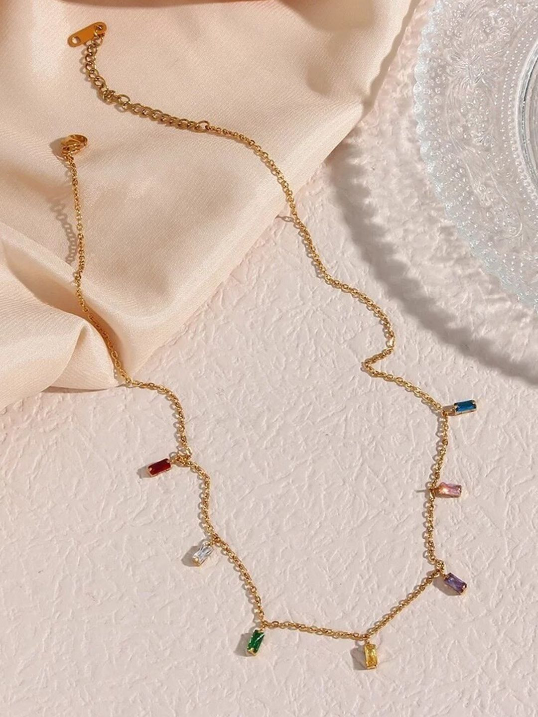 Inaya Gold-Toned & Blue Gold-Plated Stainless Steel Western Style Necklace
