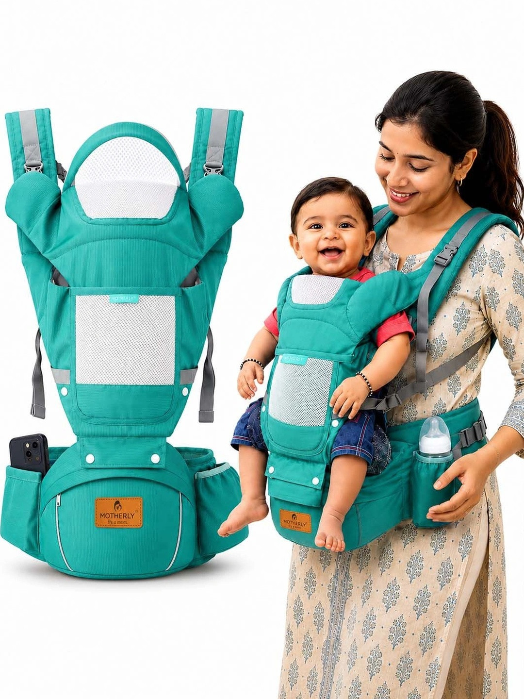 Motherly Embrace Baby Carrier with Detachable Hip Seat & Adjustable Straps baby carriers
