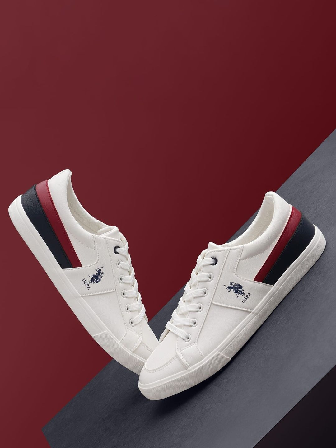 U.S. Polo Assn. Men Colourblocked PU Sneakers