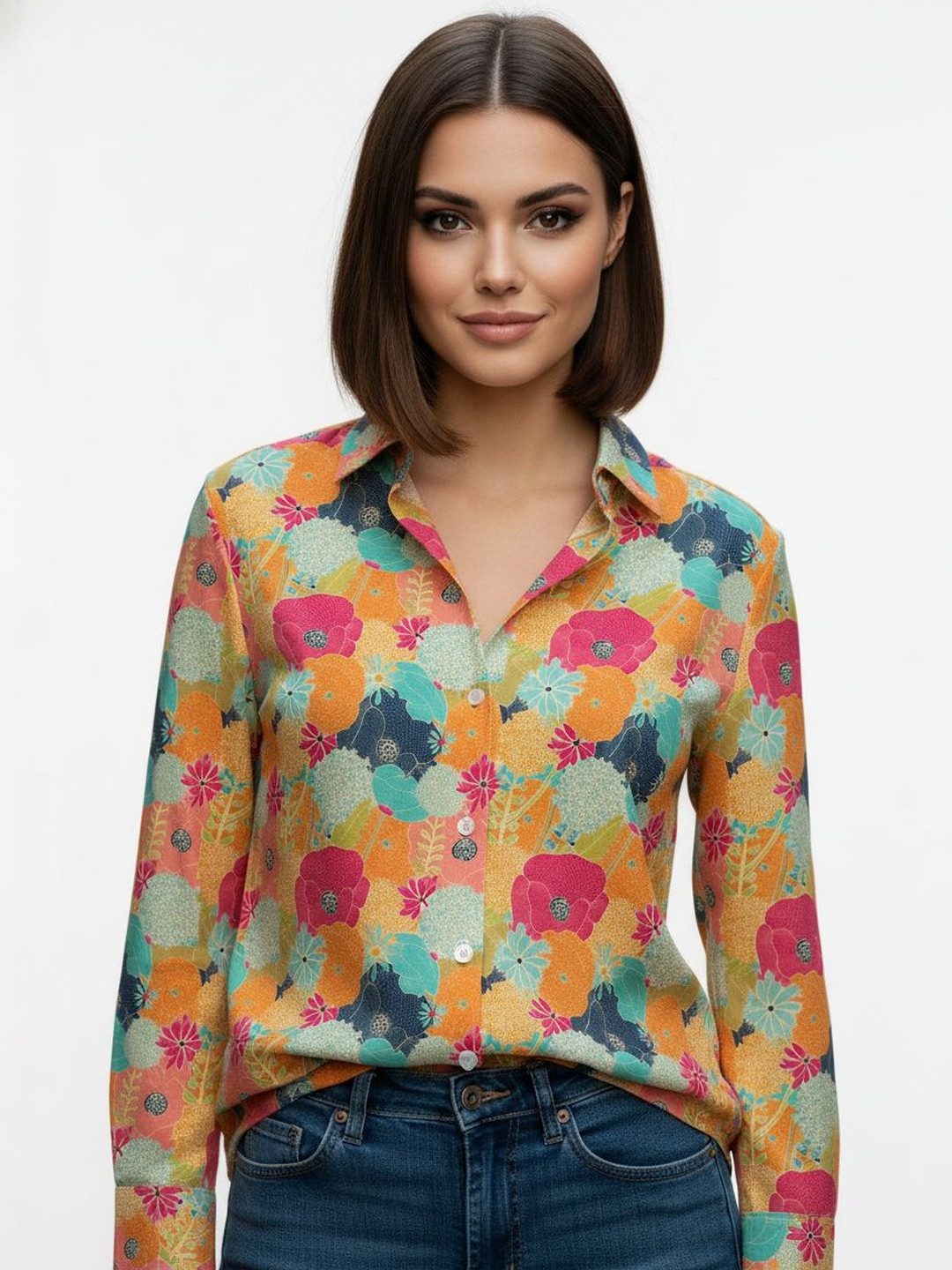 DressBerry Women Floral Printed Casual Shirt