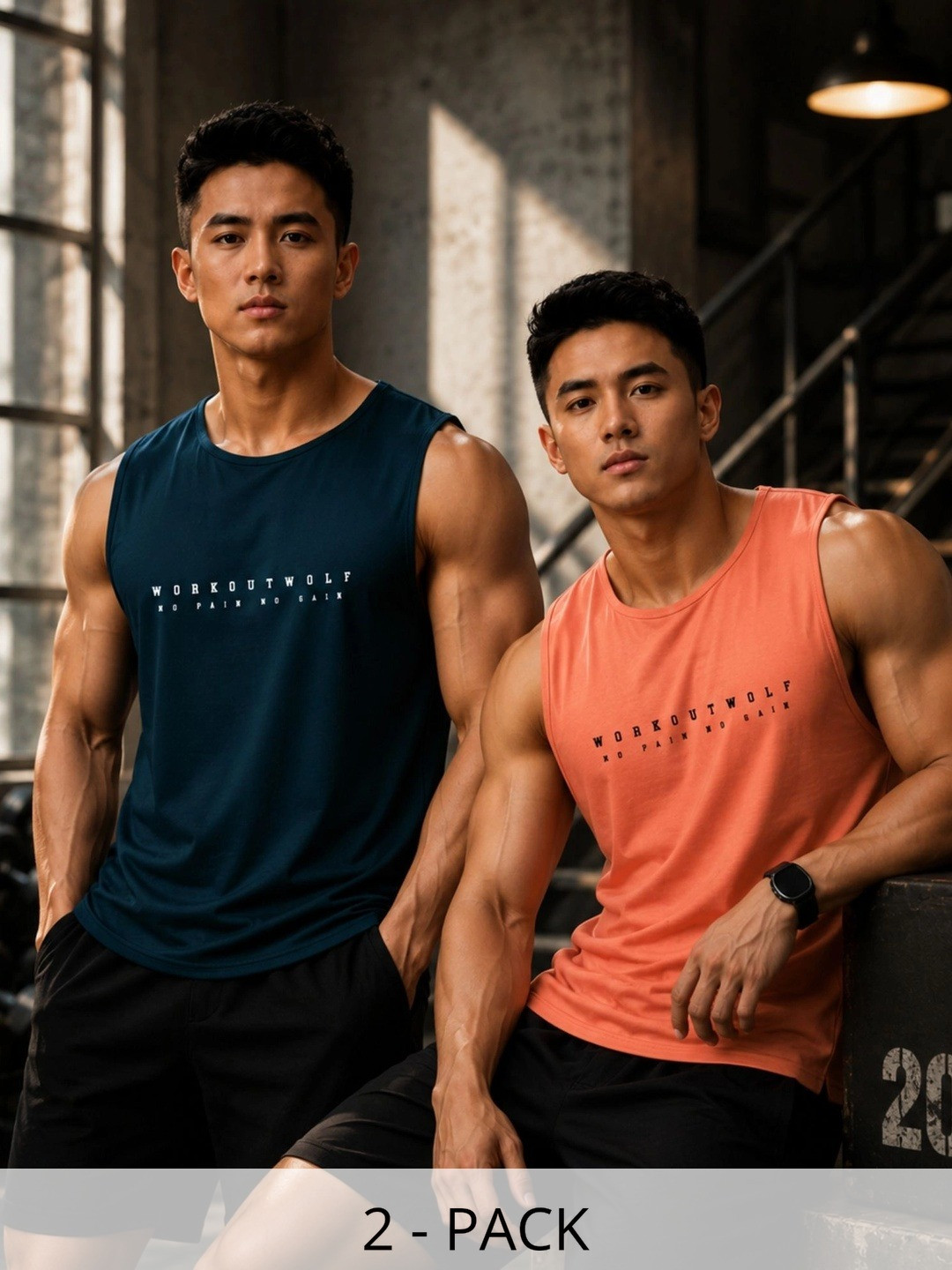 JUMPCUTS Pack of 2 Gym Vest