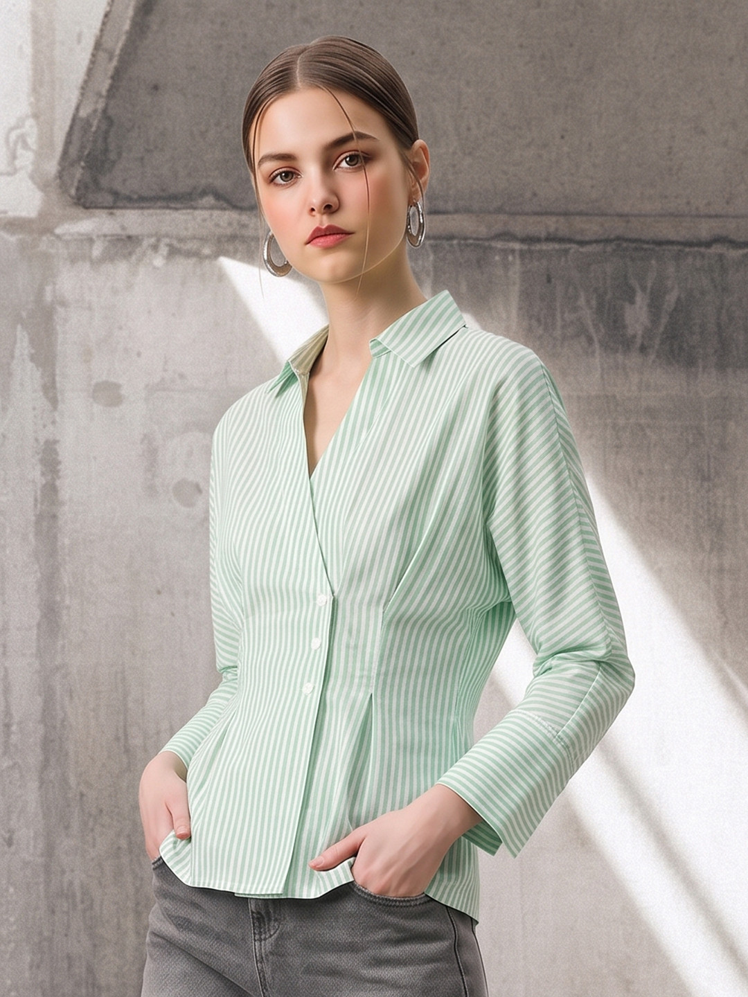 The Roadster Life Co. Vertical Striped Pure Cotton Casual Shirt