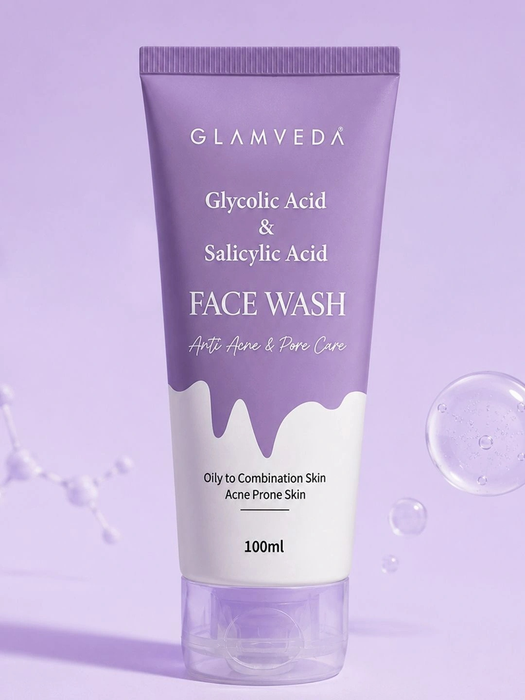 GLAMVEDA Glycolic acid & Salicylic Acid Anti Acne & Pore Core Face Wash -100ml