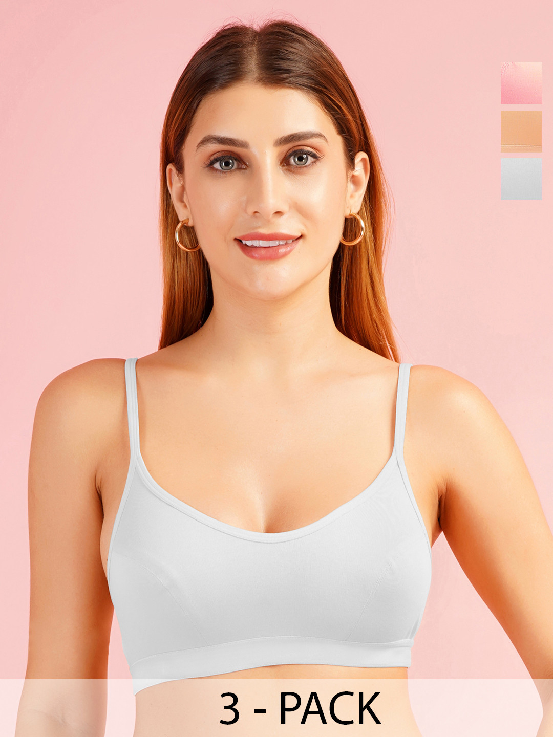 DressBerry Pack of 3 Non Padded Full Coverage Sports Bra
