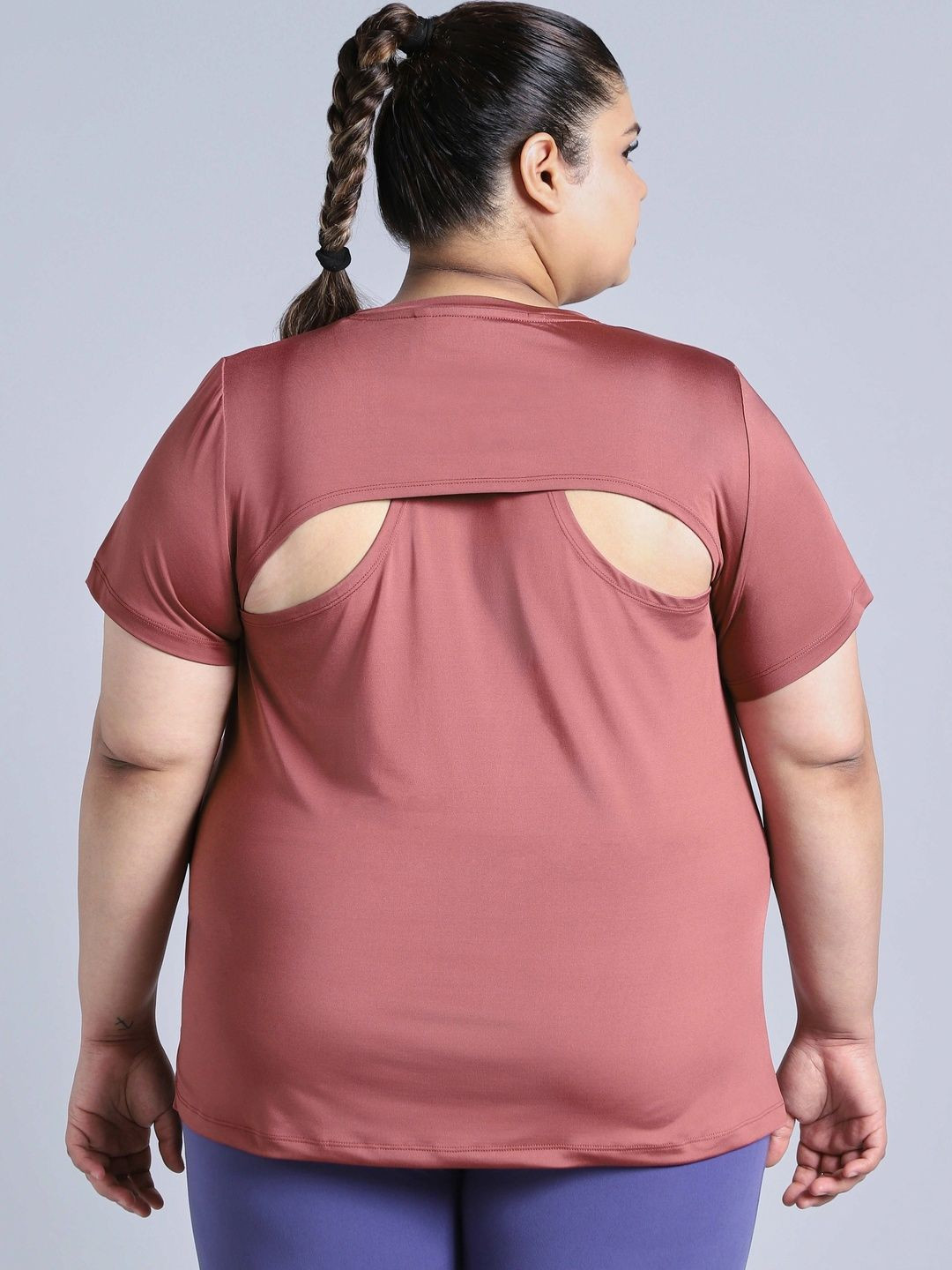 CULT Women's Pink Plus Size Back Vent Training Tee