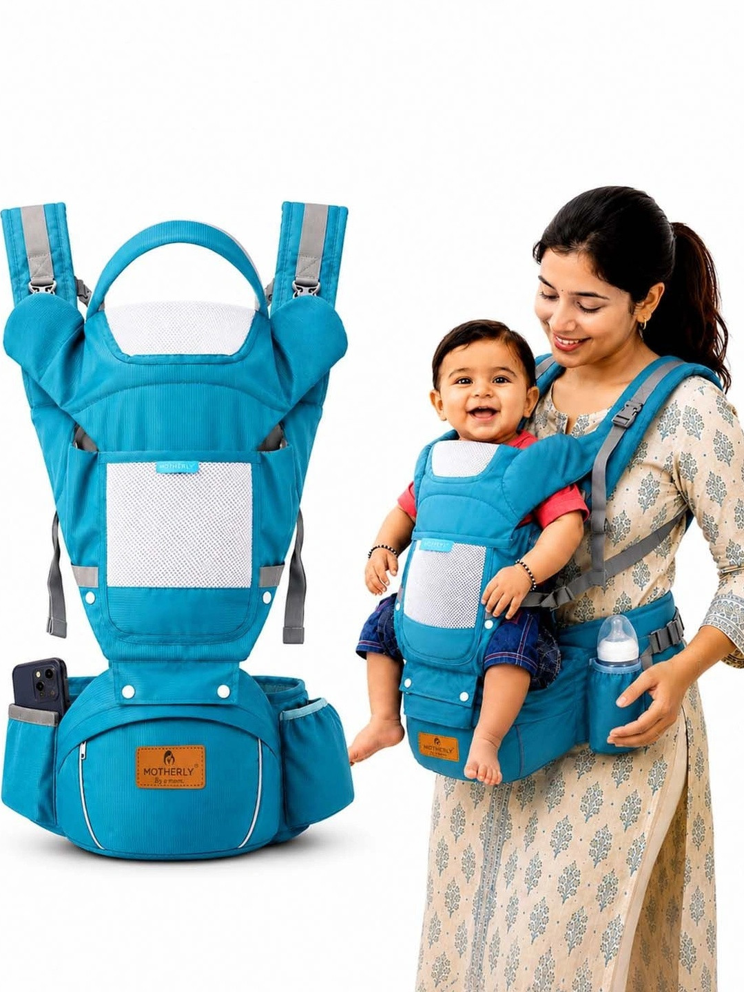 Motherly Embrace Baby Carrier with Detachable Hip Seat & Adjustable Straps baby carriers