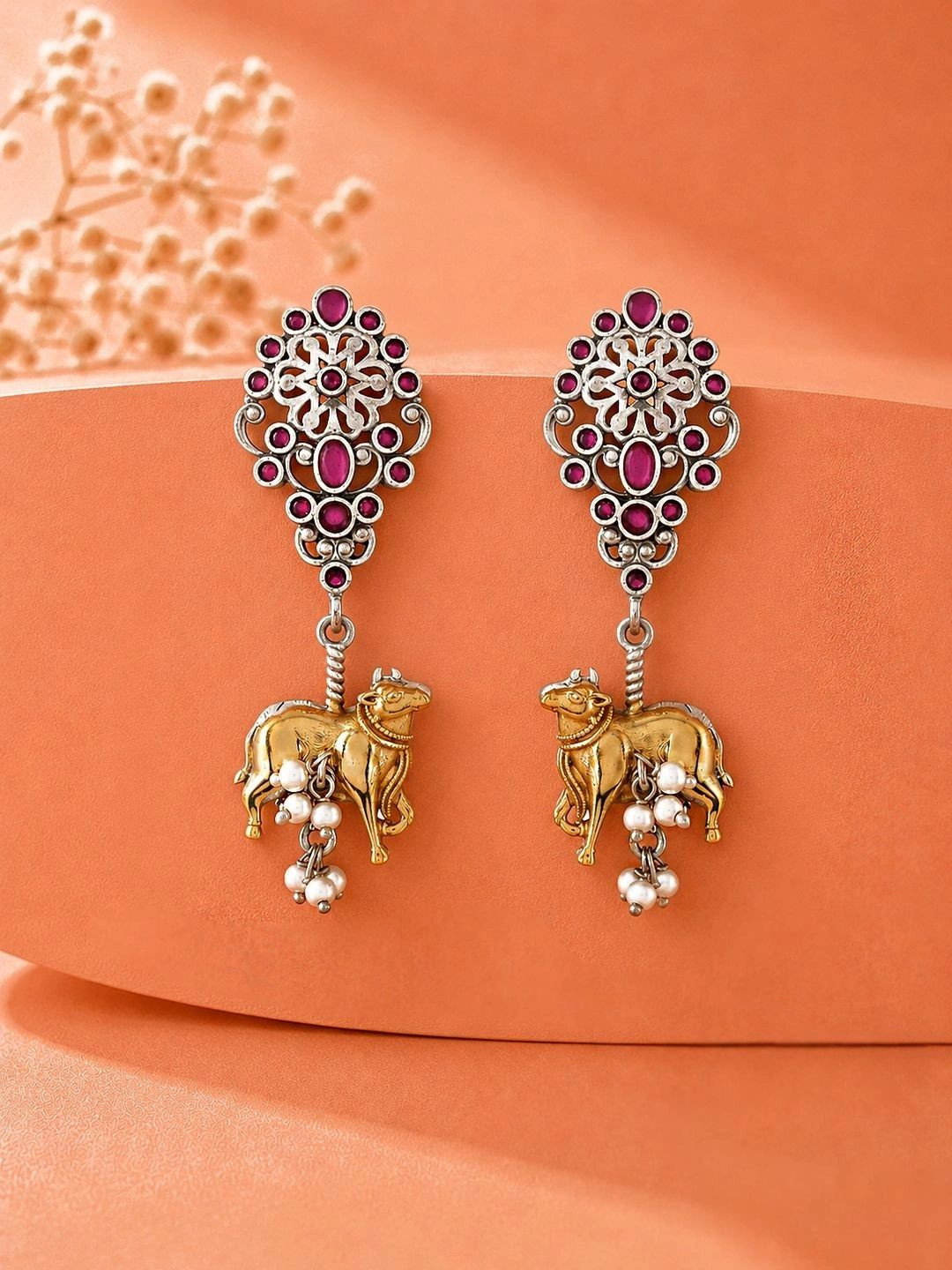 Voylla Floral Drop Earrings