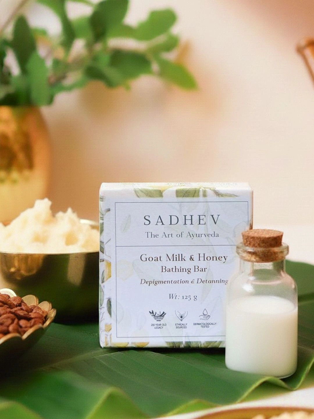 SADHEV The Art Of Ayurveda Goat Milk & Honey Bathing Bar - 125g
