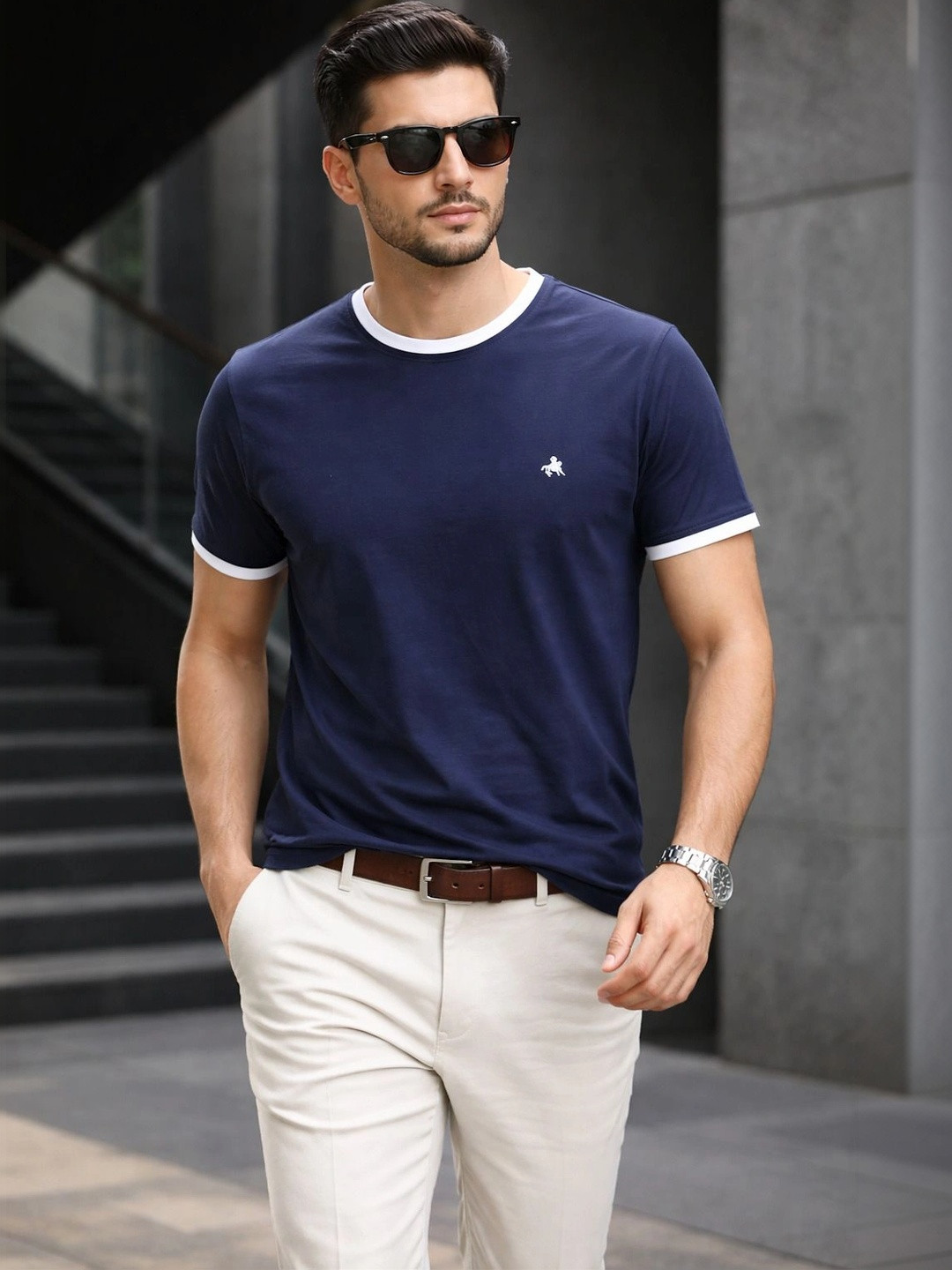 Here&Now X Parcel Yard Men Brand Logo T-shirt