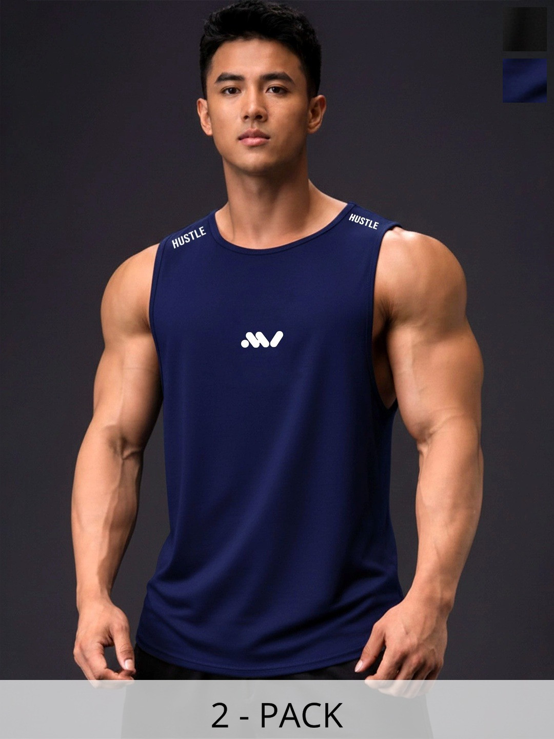 JUMPCUTS Pack of 2 Printed Gym Vest