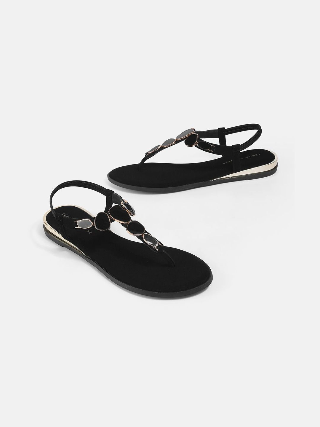 LEMON & PEPPER Women Slip-On Open Toe Flats