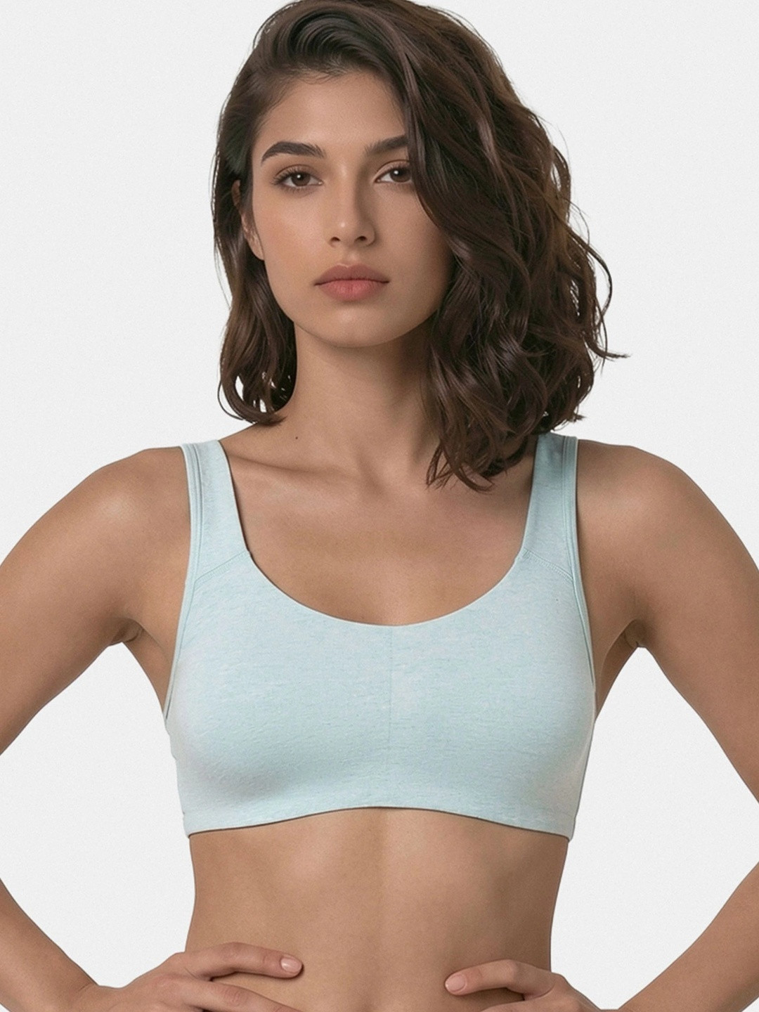 Enamor Non-Padded Wirefree & High Coverage Low Impact Sports Bra Sb06