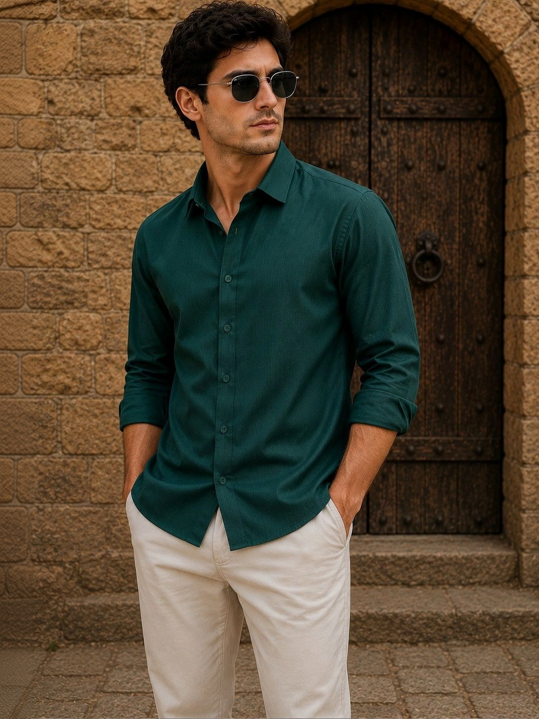 Moda Rapido X Tanip Men Textured Cotton Shirt