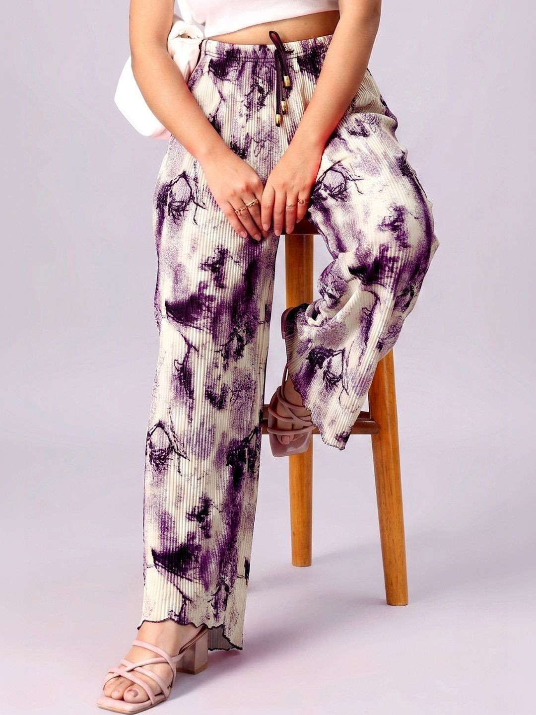 Tijarat Women Printed Knitted Palazzos