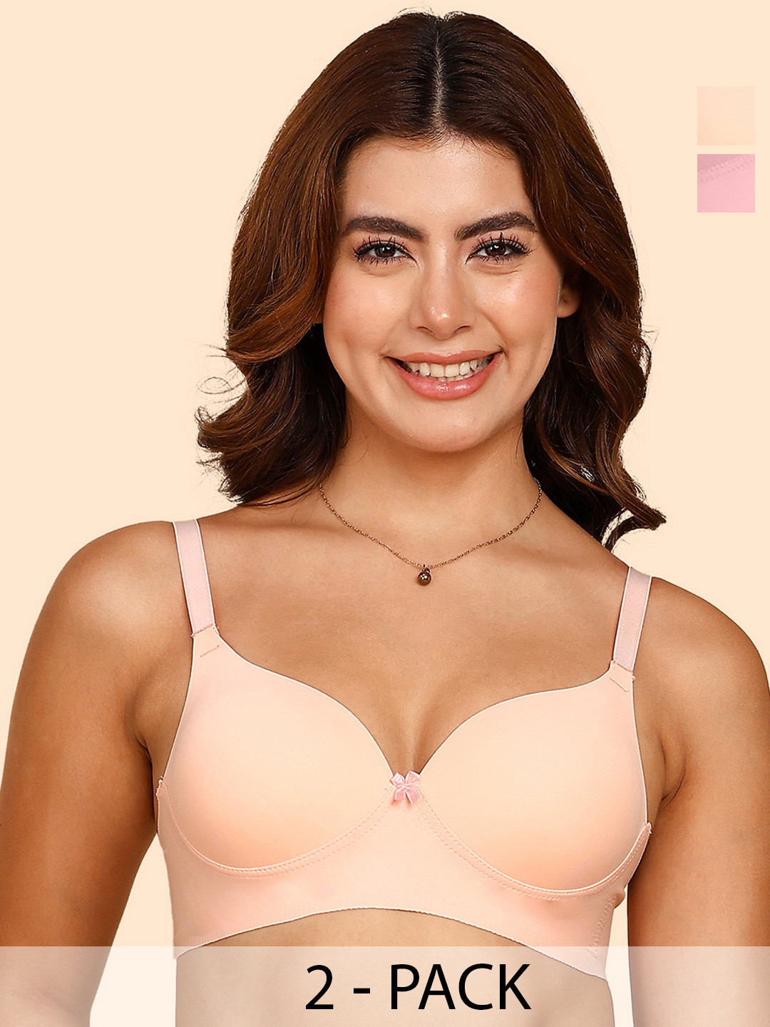 DressBerry Pack Of 2 Polyamide Push-Up Maximiser Bra