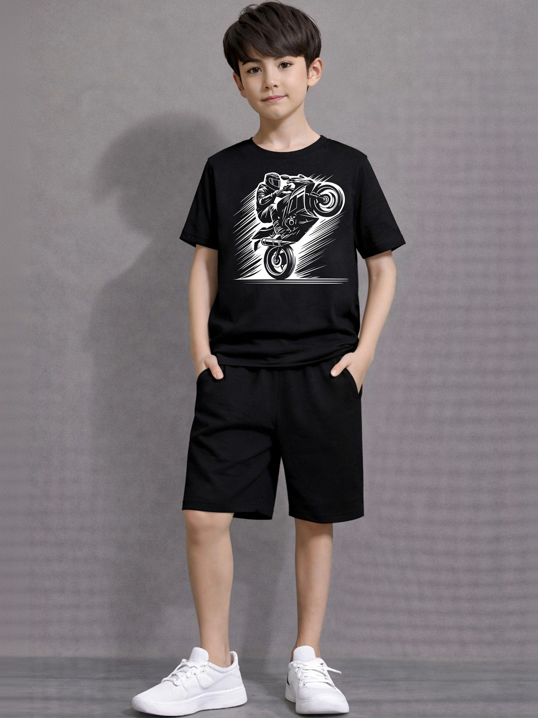 LITWAY Boys Graphic Printed Pure Cotton Clothing Set