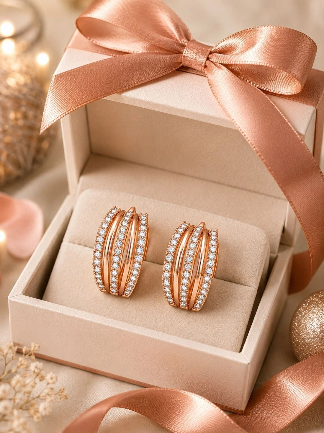 Forevershine Geometric Half Hoop Earrings