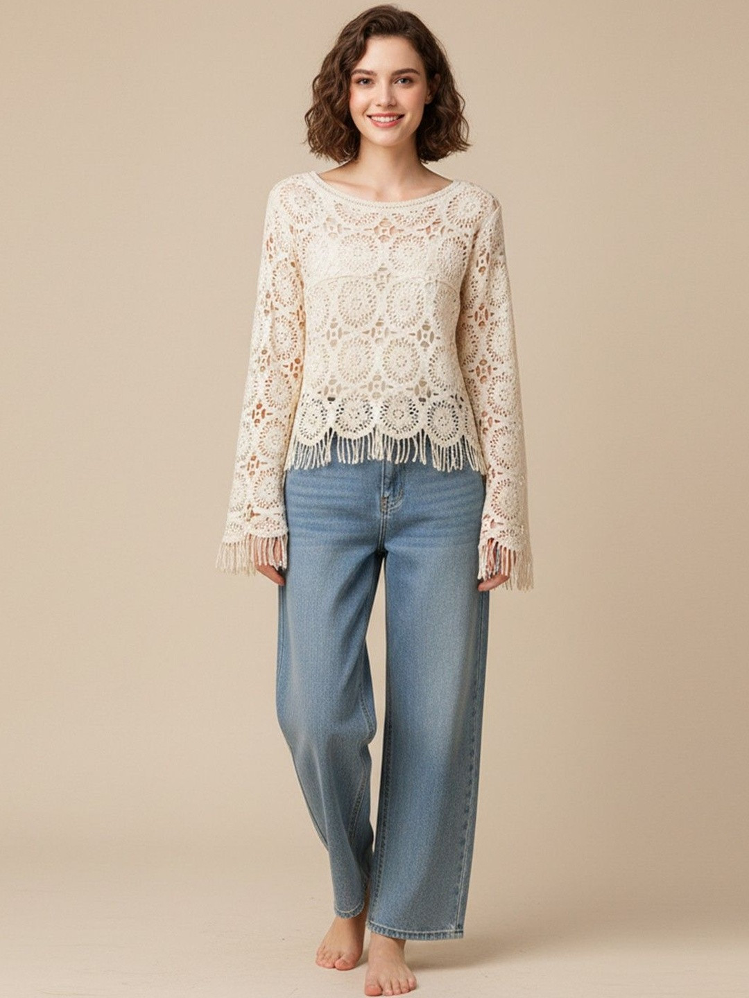 DressBerry Fringed Cotton Top