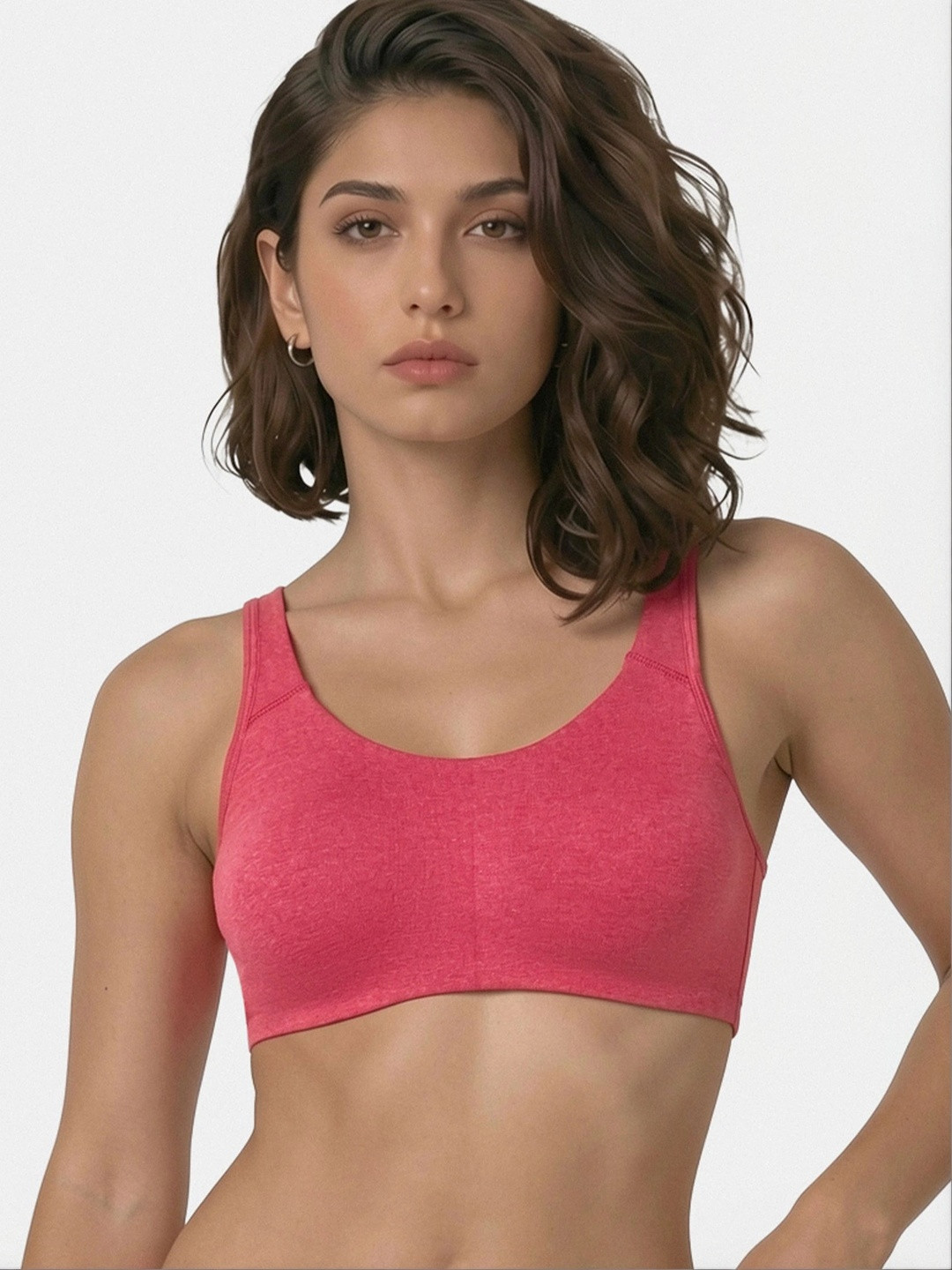 Enamor Non-Padded Wirefree & High Coverage Low Impact Sports Bra Sb06