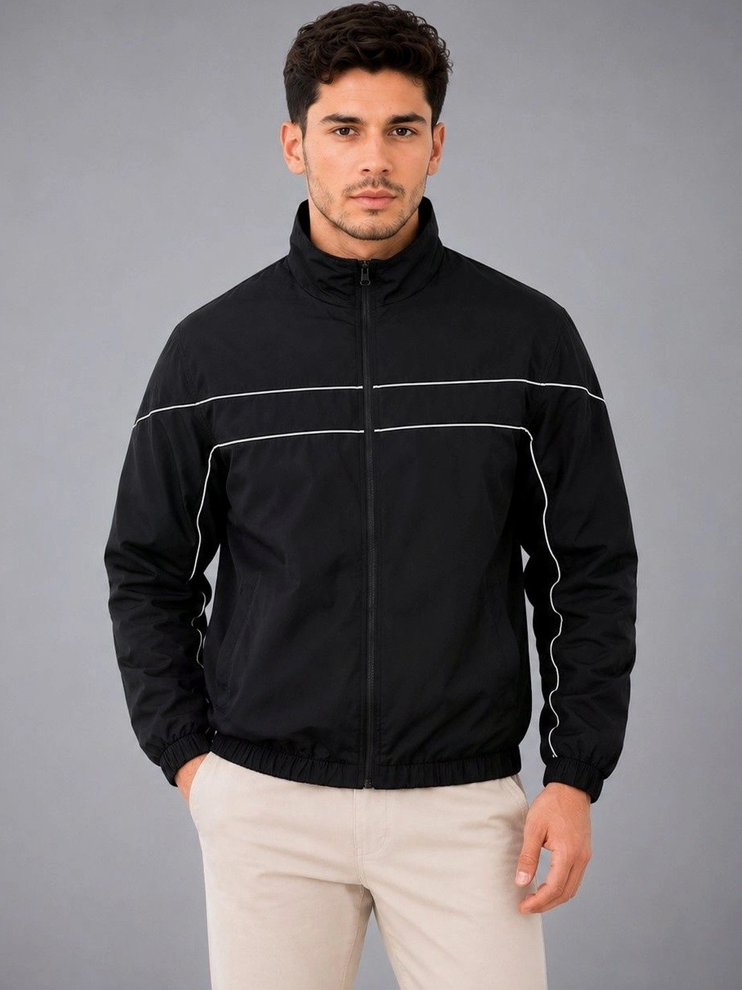 JKT Men Colourblocked Lightweight Training or Gym Sporty Jacket