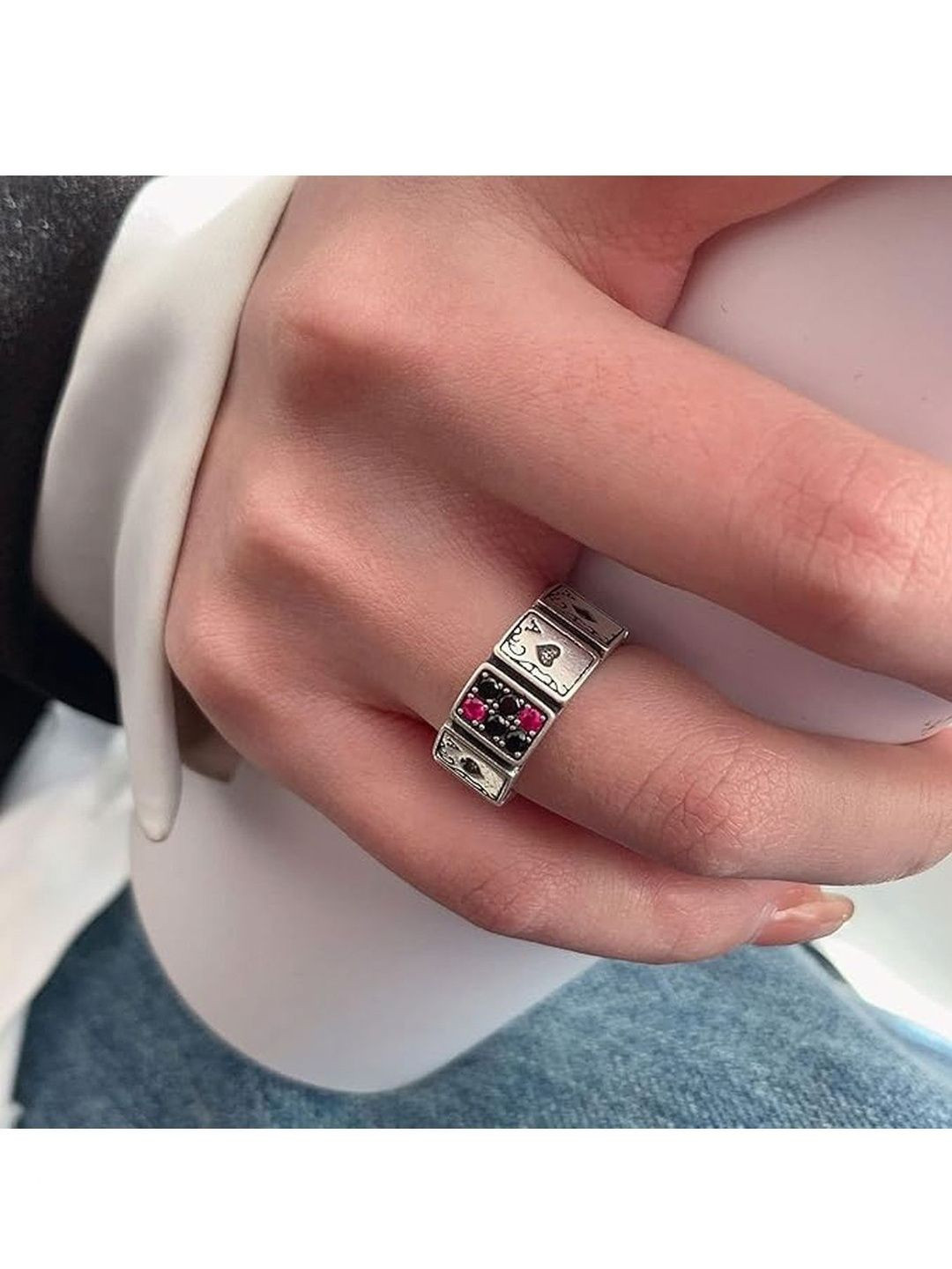 SALTY Fortunes Card Stylish Adjustable Finger Ring