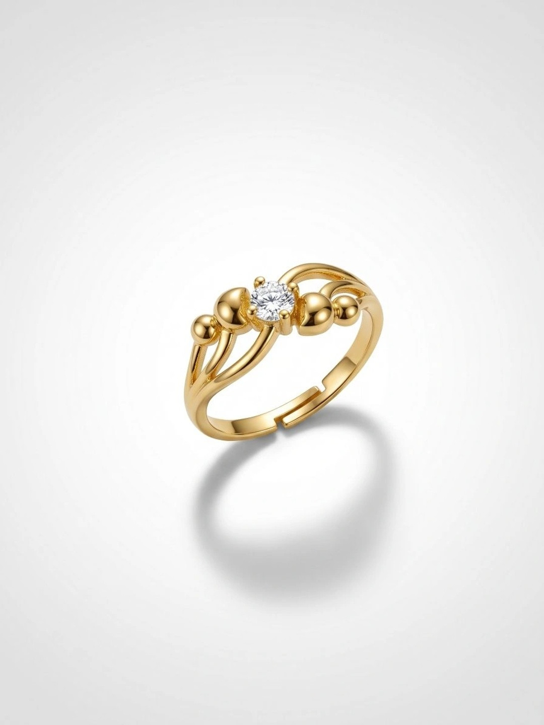 Sangria Women Gold-Plated American Diamond Finger Ring