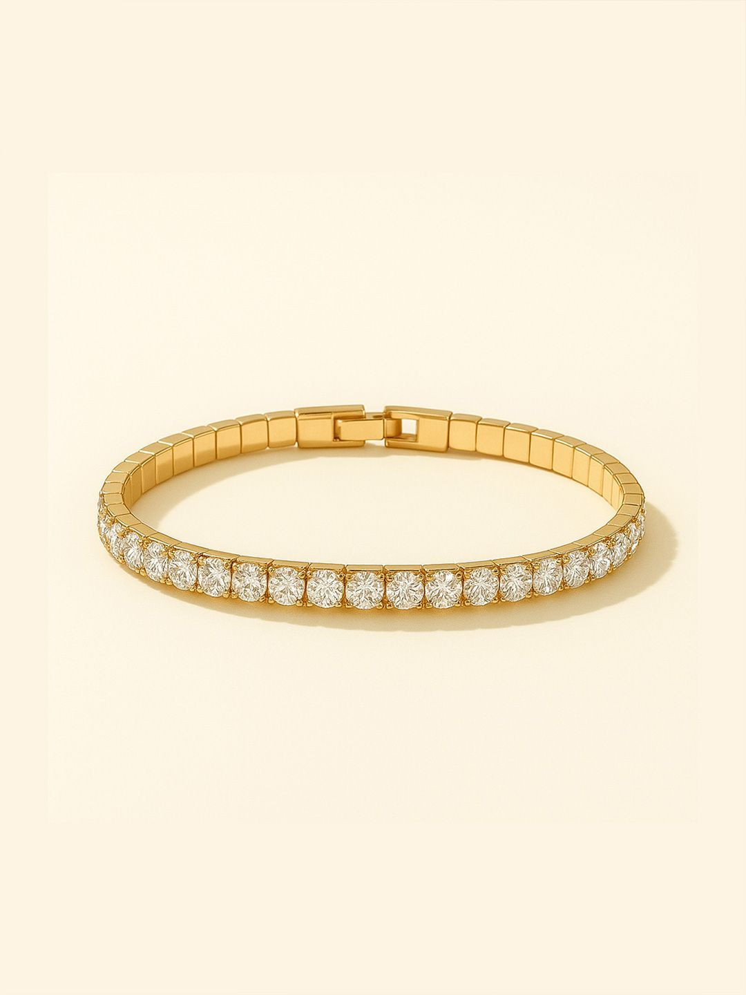 ZAISHA 18k Gold Plated Stainless Steel Pino Zirconia Tennis Bracelet