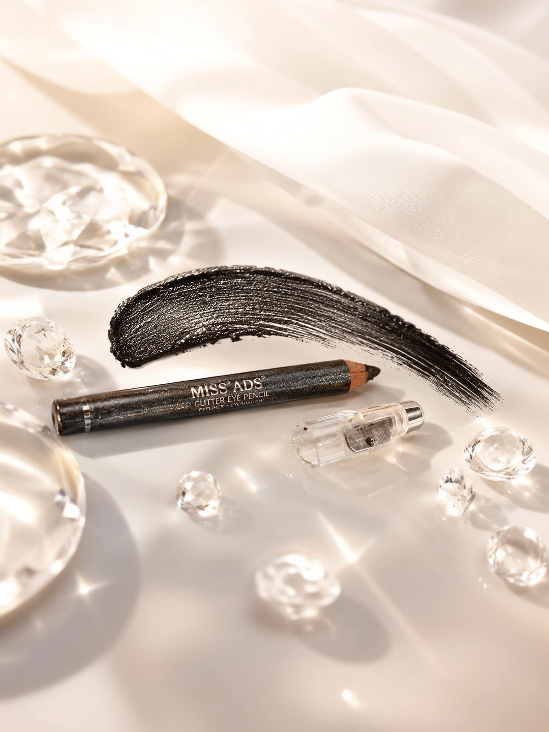 MISS ADS Long Lasting Black Glitter Eye Pencil