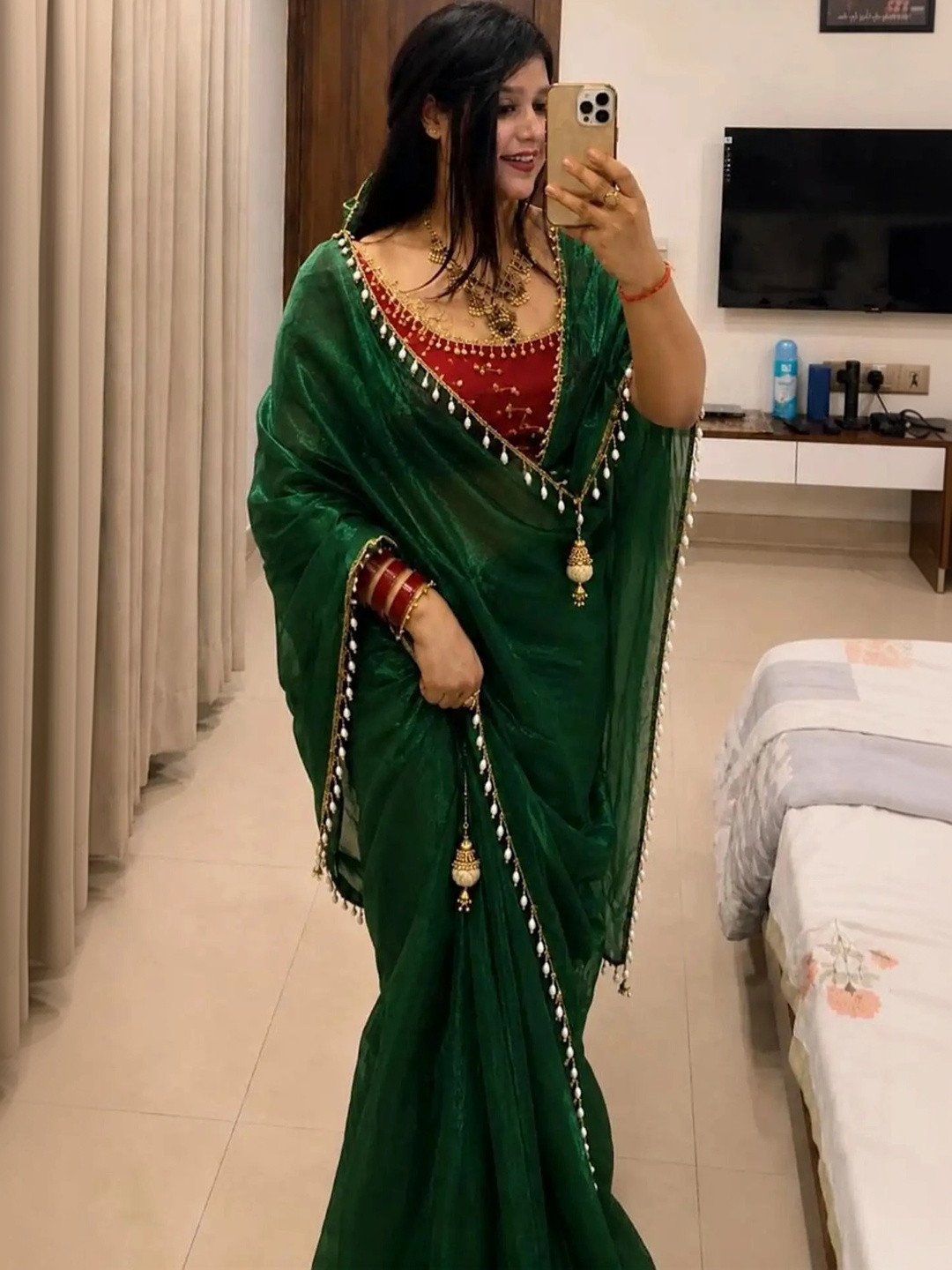 GMIYA Zari Tissue Designer Saree