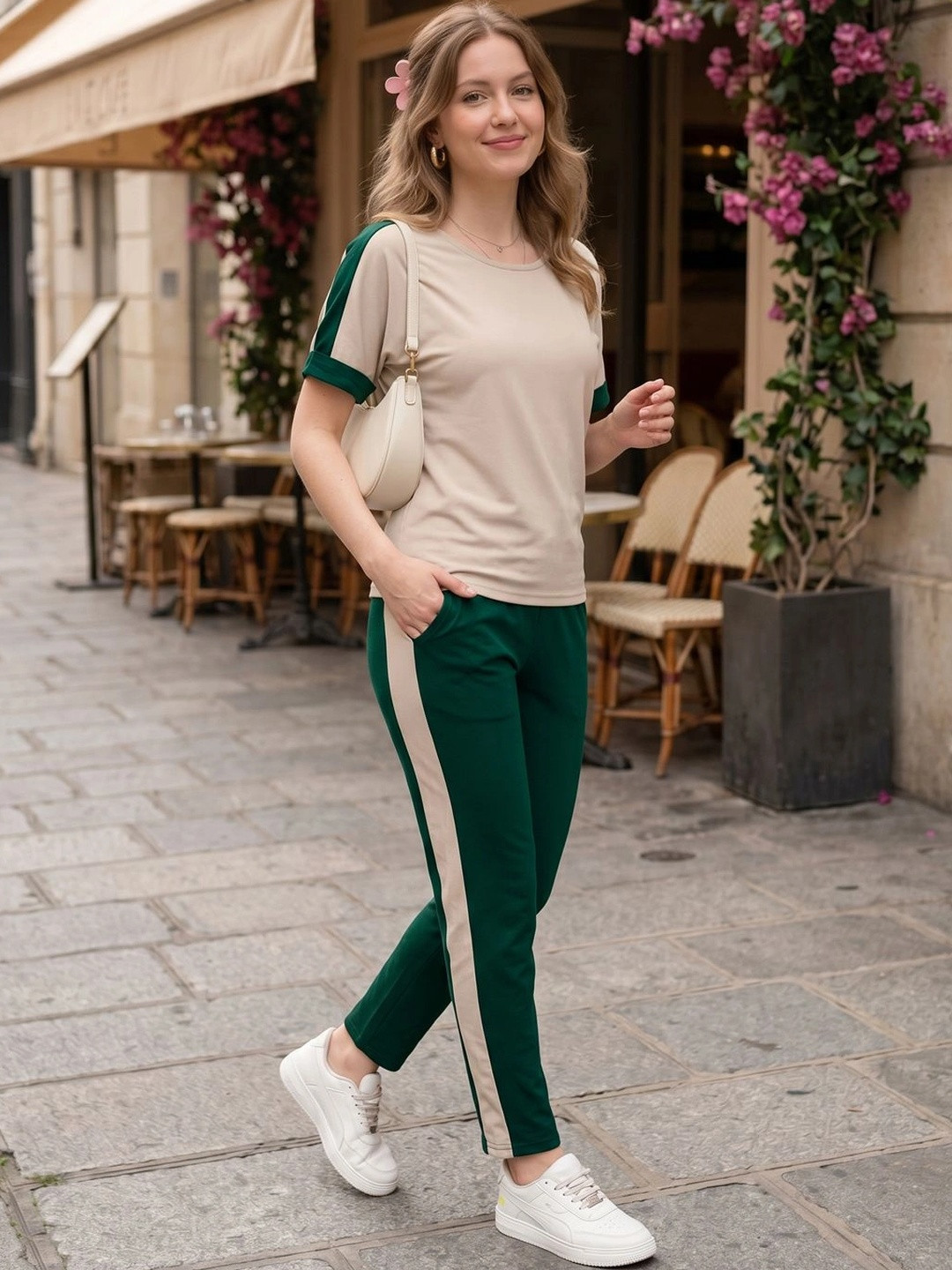Moda Rapido Colourblocked T-shirt with Trousers