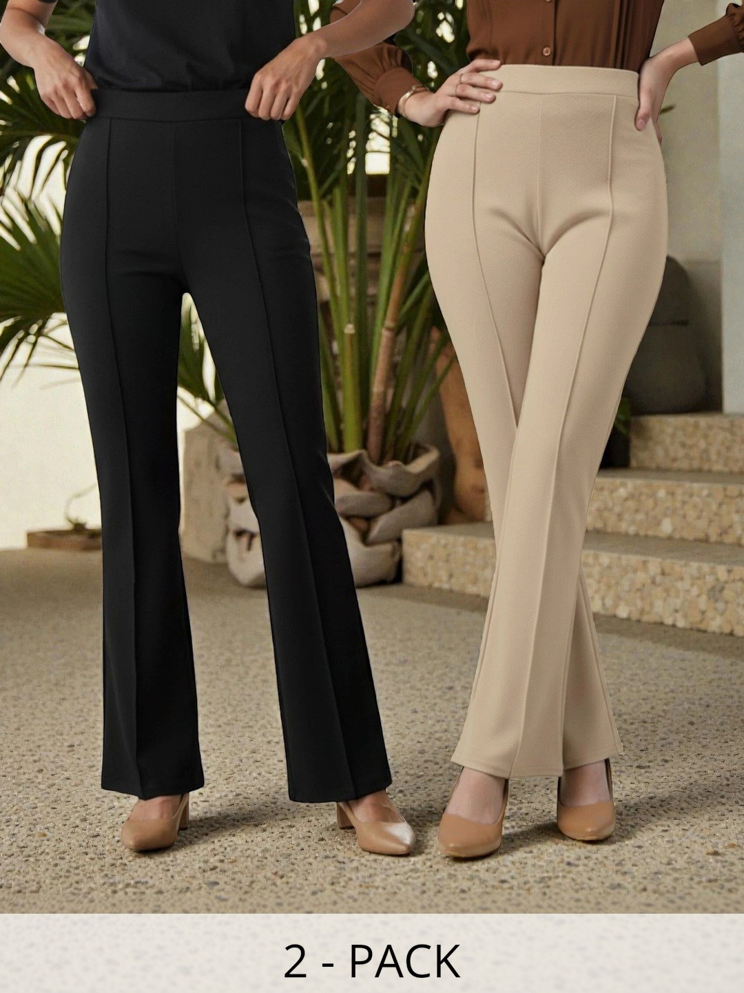 REDFISH Women Comfort High-Rise Culottes Trousers