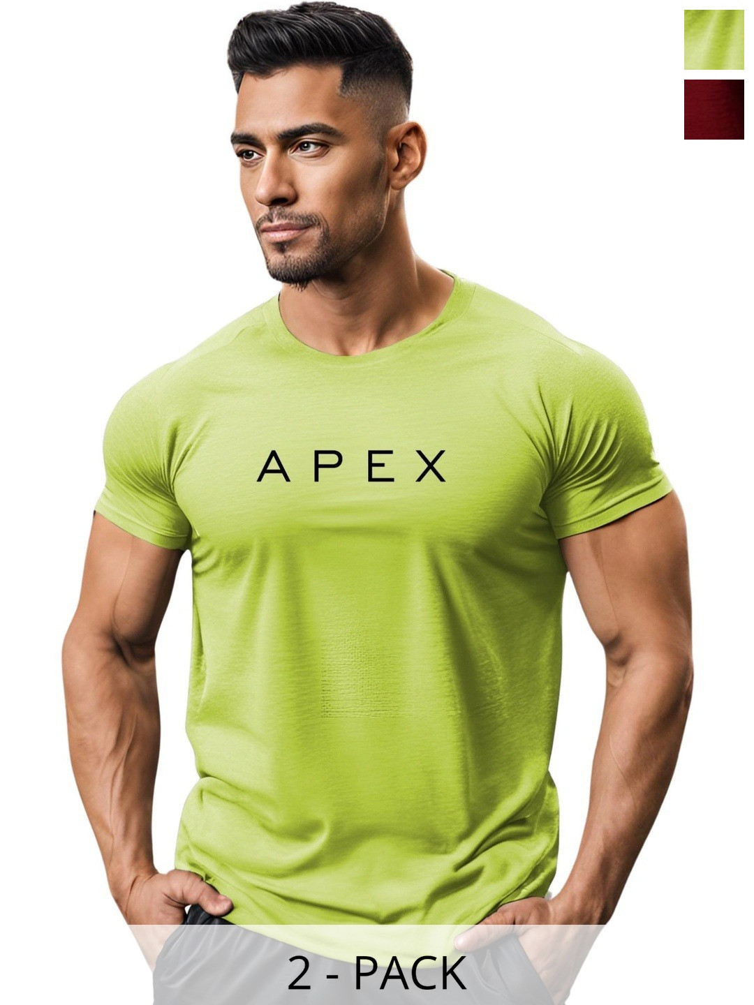 3Colors Men Typography 2 Printed Moisture Wicking T-shirt