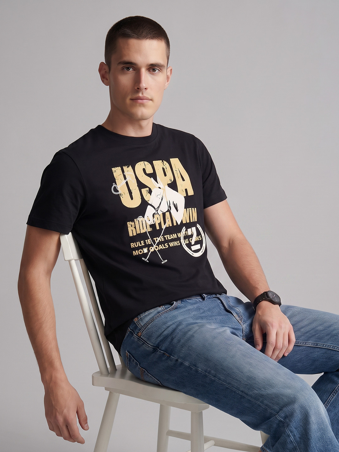 U.S. Polo Assn. Denim Co. Printed Pure Cotton T-shirt