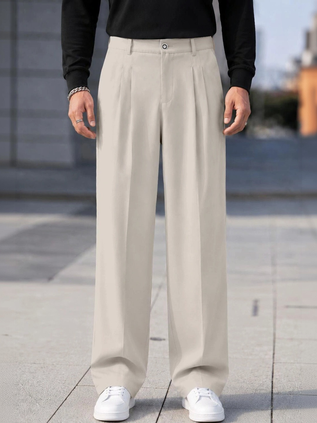 FTX Men Relaxed Wide Leg Pleated Trousers