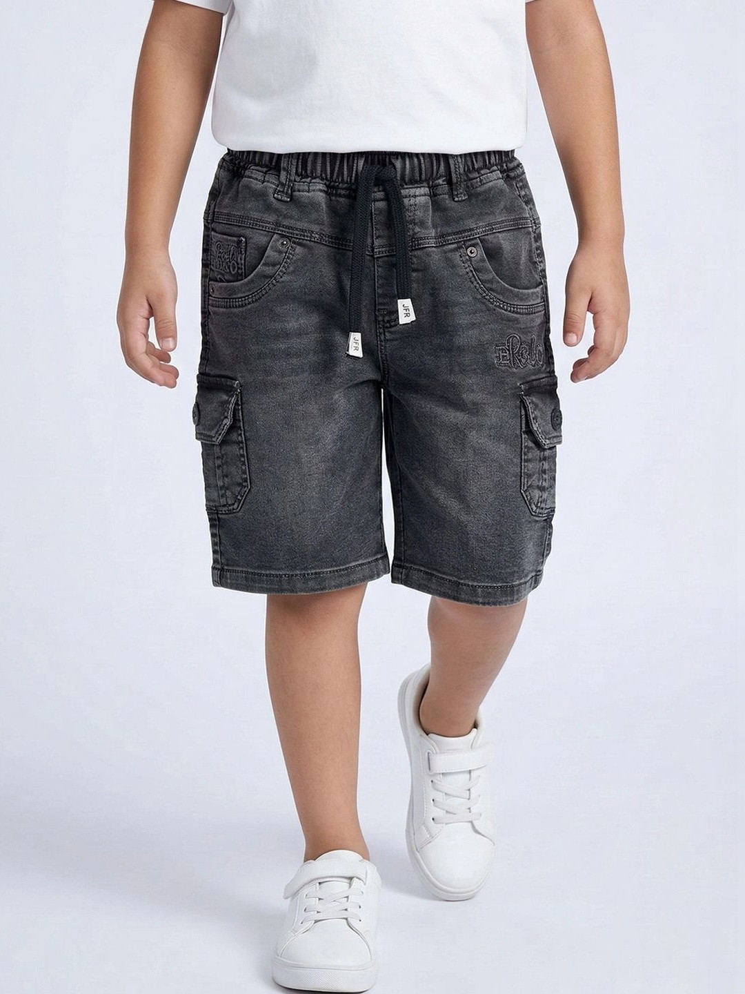 Dripteen Boys Washed Cotton Cargo Shorts