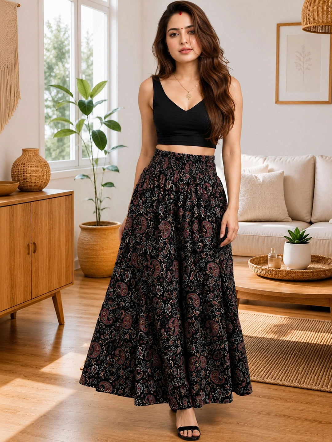 KALINI Women Paisley Printed Ethnic Palazzos