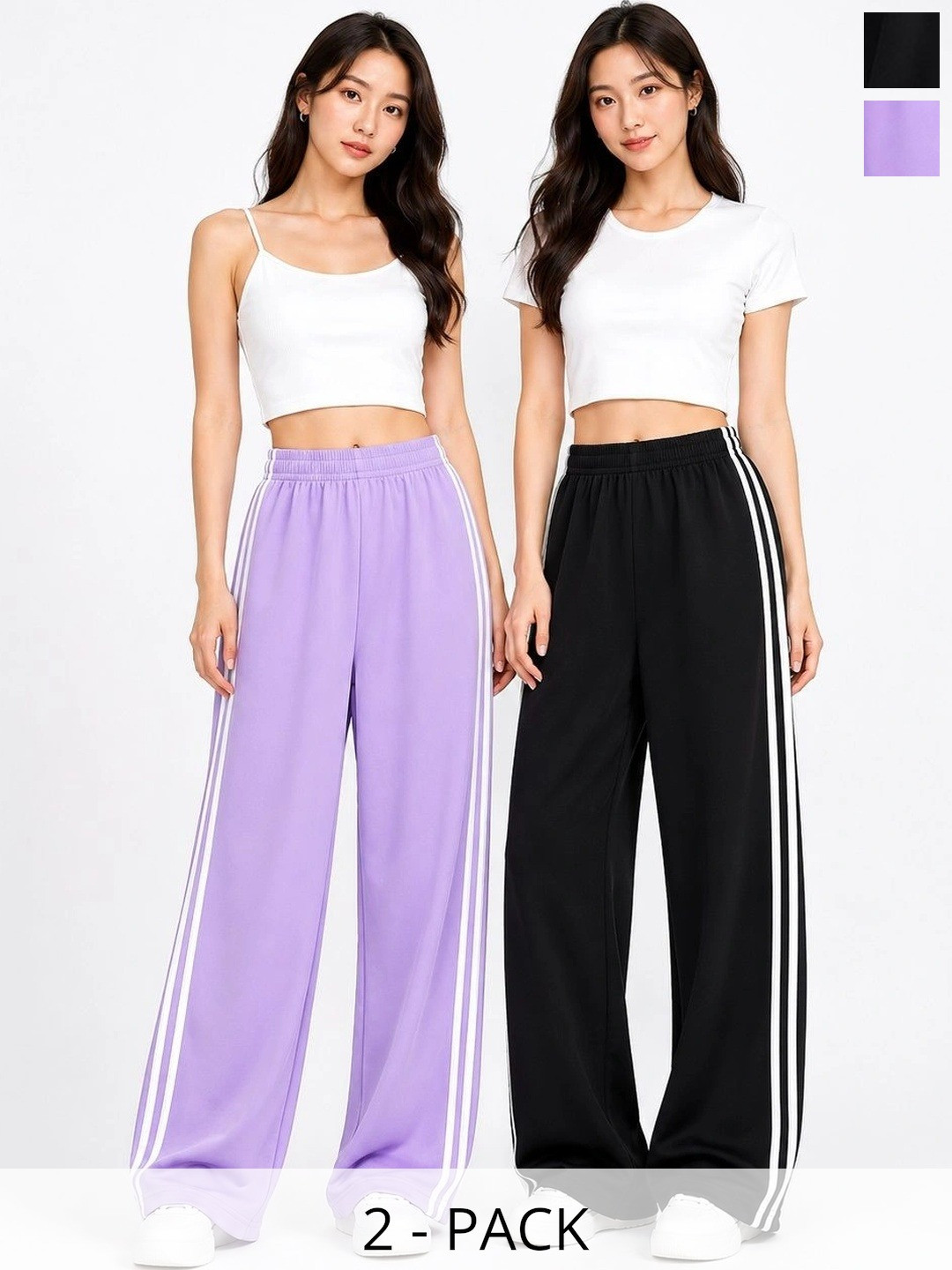NAUGHTYMEN Girls Pack of 2 Relaxed Fit Training Track Pants