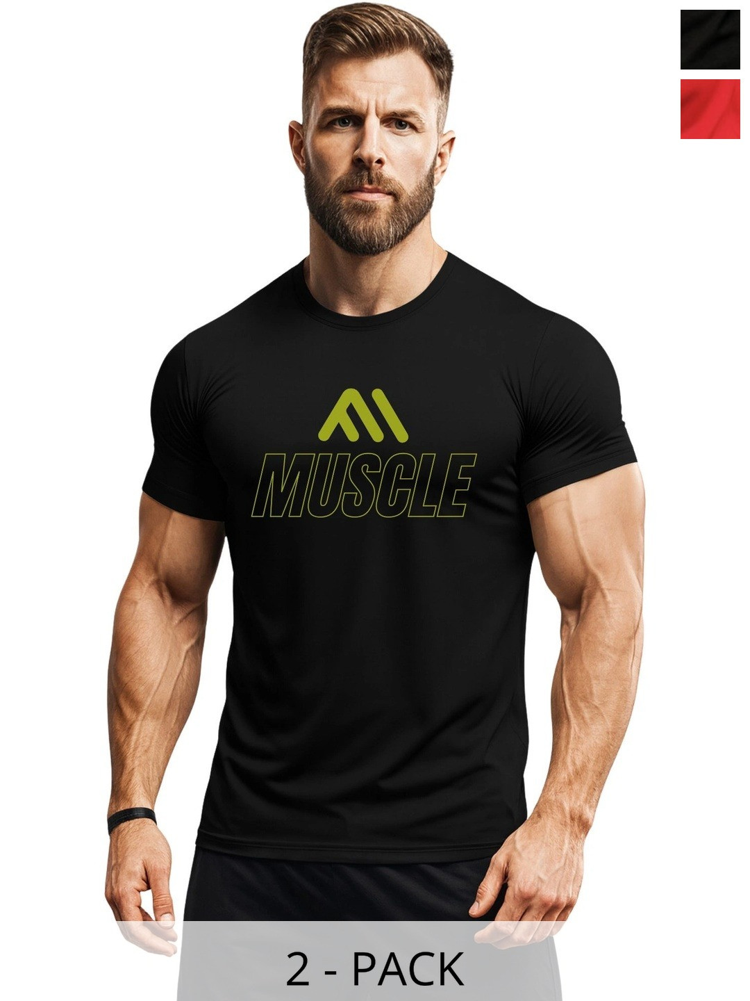 3Colors Men Typography 2 Printed Moisture Wicking T-shirt