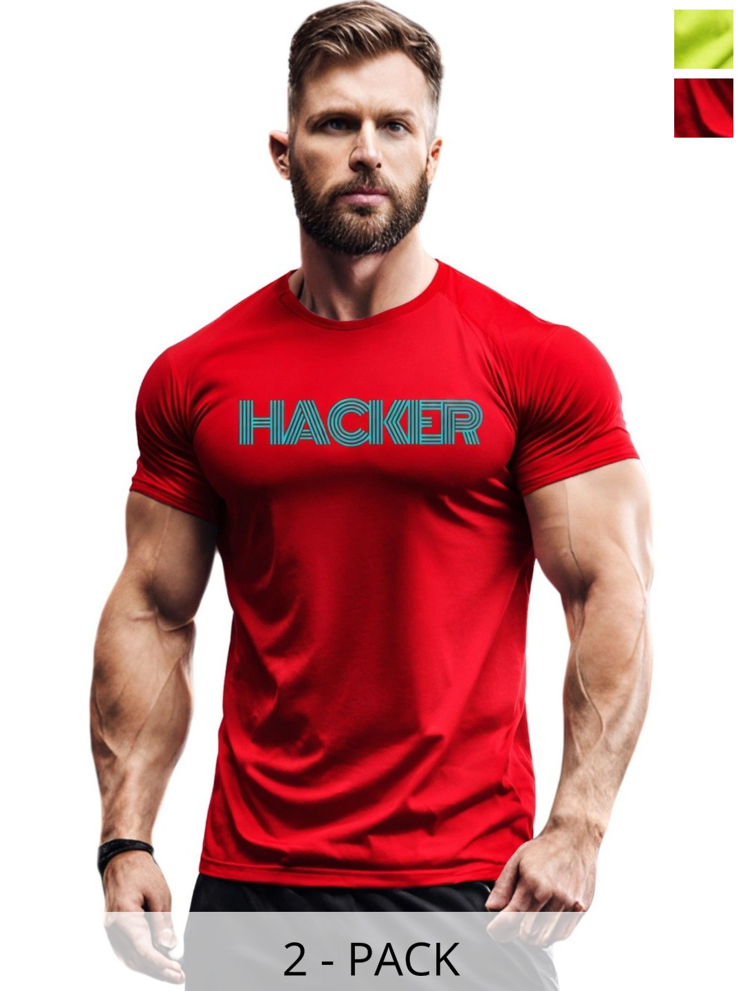 3Colors Men Typography 2 Printed Moisture Wicking T-shirt